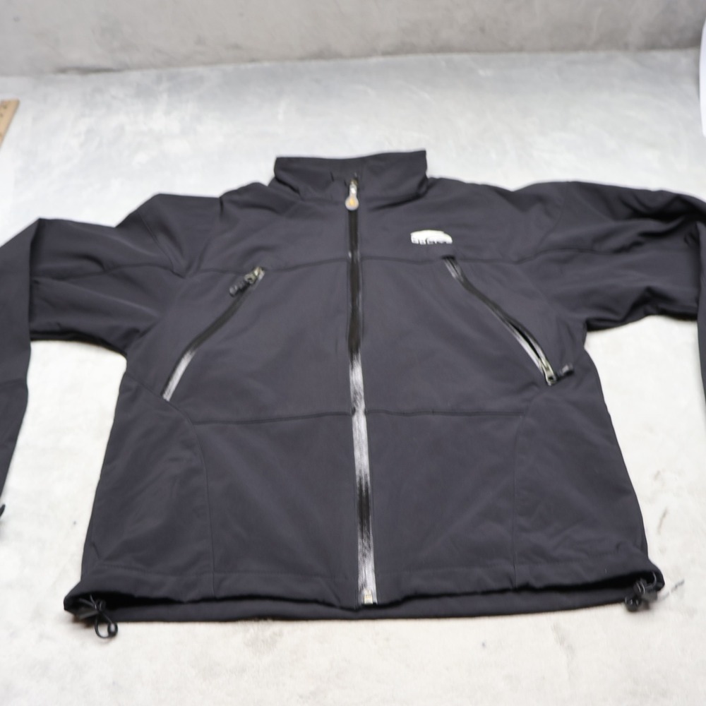 GoLite Jacket Men Medium Black Softshell Fleece Lined Wind Rain Full Zip Outdoor